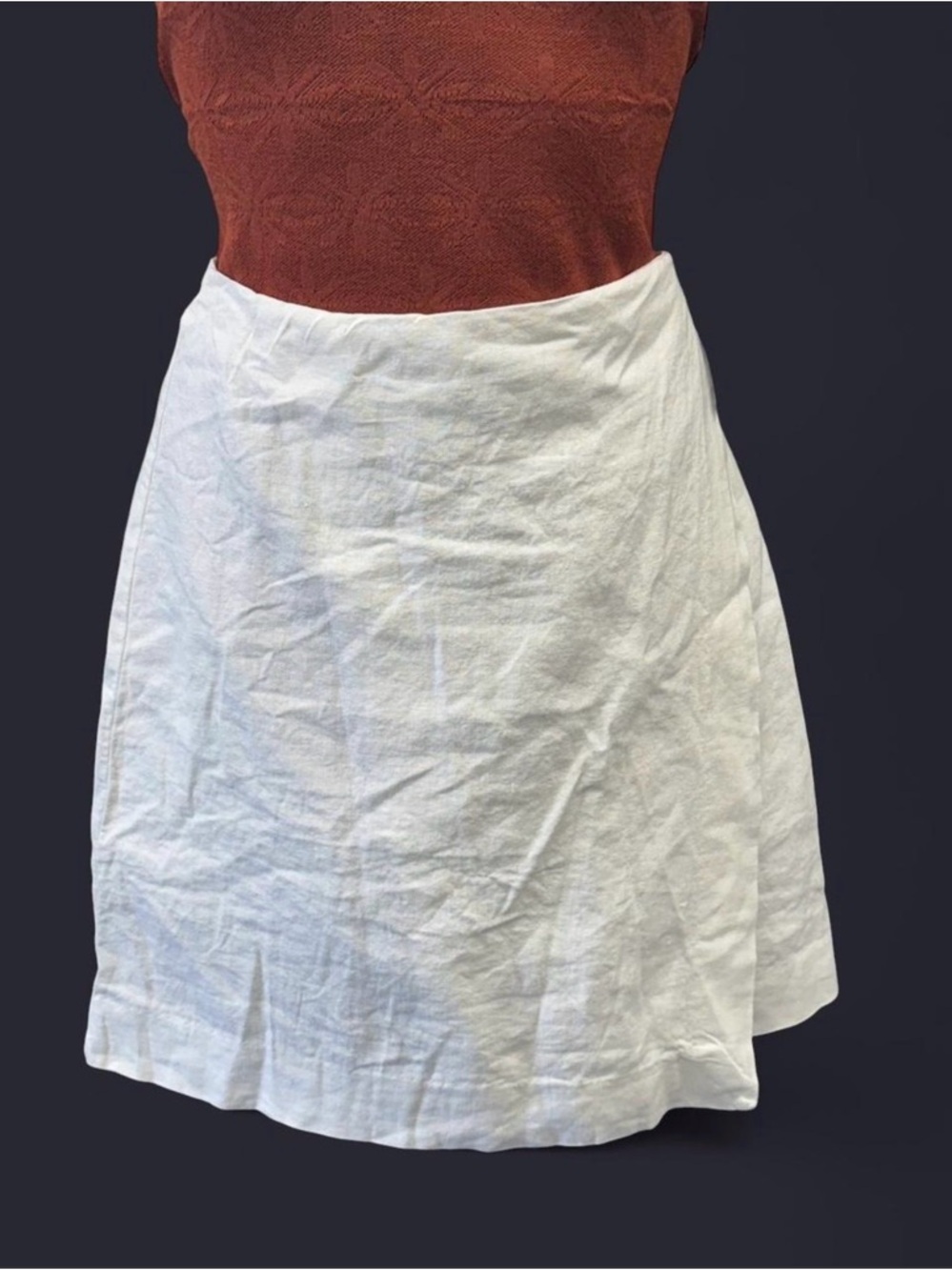 a new day White A-Line Linen-Blend Skirt